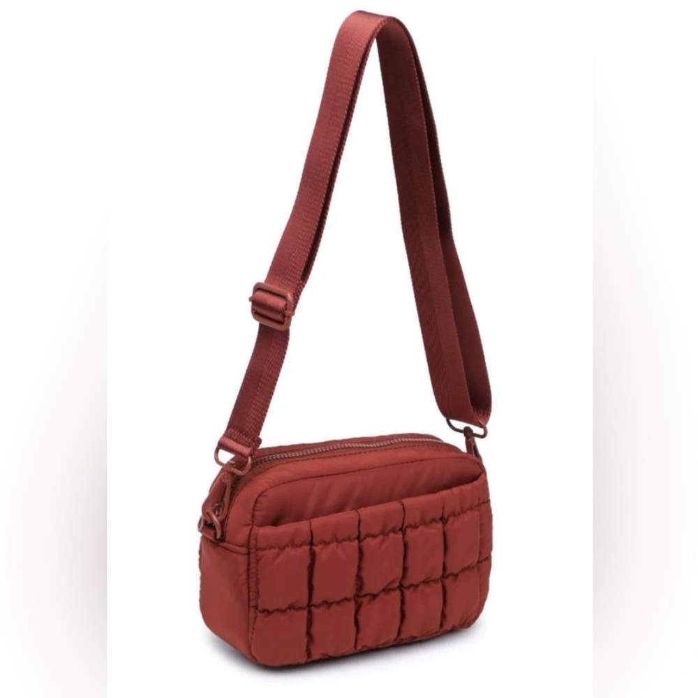 Sol And‎ Selene Inspiration Quilted Puffer  Nylon Crossbody Rust